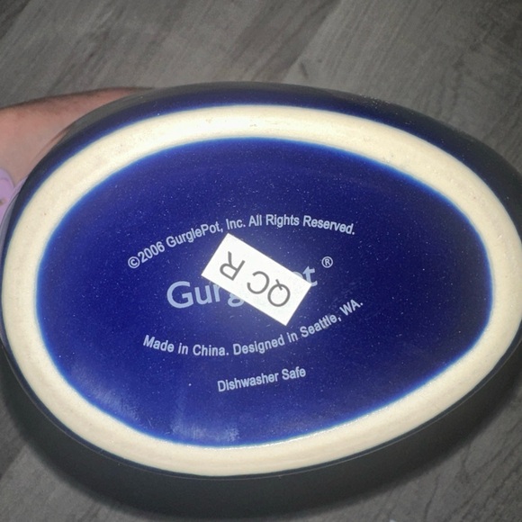 Cobalt Blue Ceramic Gurgle Pot Gurgling Fish Pitcher 2006 Indigo Nautical Jug - Picture 8 of 11